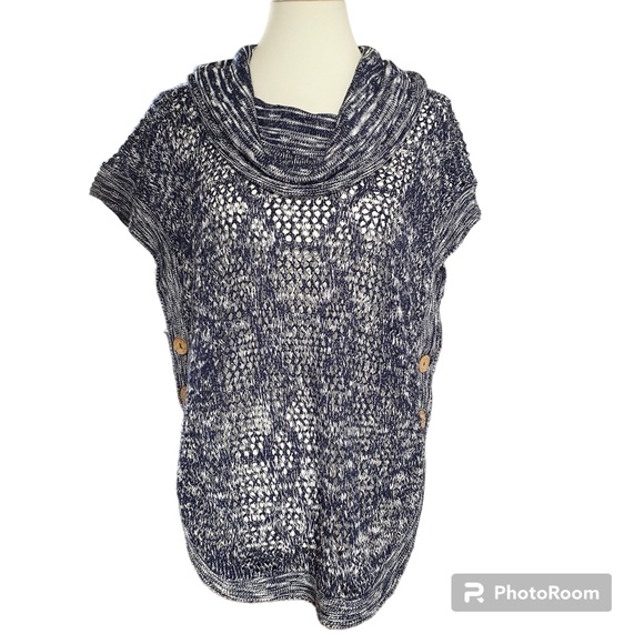 Lot: Tickled Teal Striped Cardigan & Dress Barn Cowl Neck Knit Sweater sz LG EUC - Picture 9 of 15